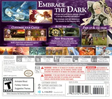 Fire Emblem Fates - Conquest (Europe) box cover back
